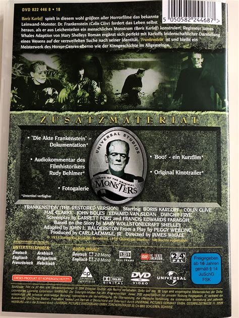 Frankenstein Dvd Directed By James Whale Starring Boris