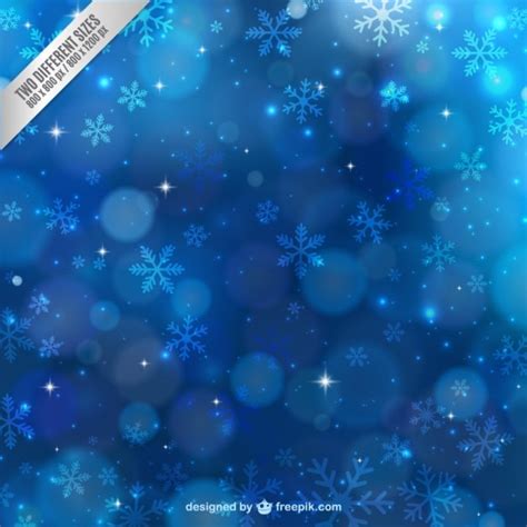 Blauwe Winter Achtergrond Met Sneeuwvlokken Gratis Vector