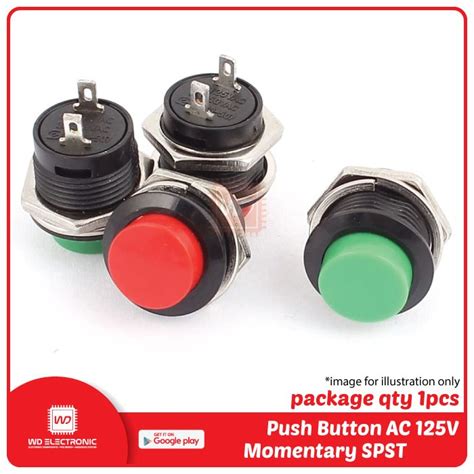 Jual Push Button Switch R Ac V A V A Momentary Spst Push