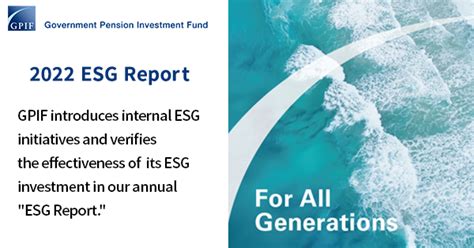 Gpif Publishes The Esg Report Government Pension Investment Fund