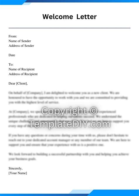 Welcome Letter to Client Sample with Examples [Word]