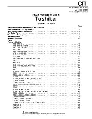 Fillable Online Toshiba Copier International Trading Fax Email Print