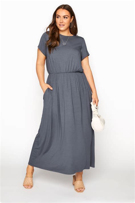 YOURS LONDON Grey Pocket Maxi Dress Yours Clothing