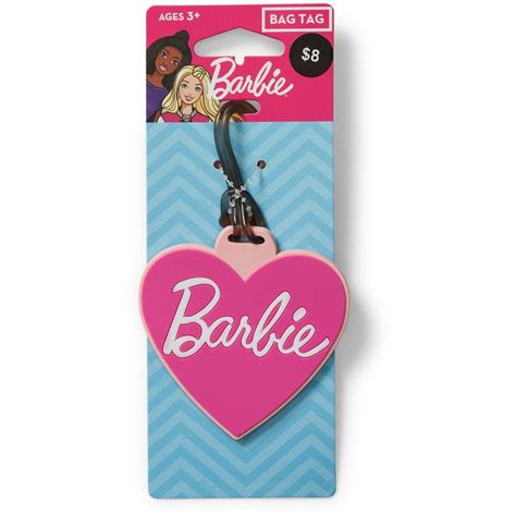 Barbie Kids Heart Logo Bag Tag Pink Big W