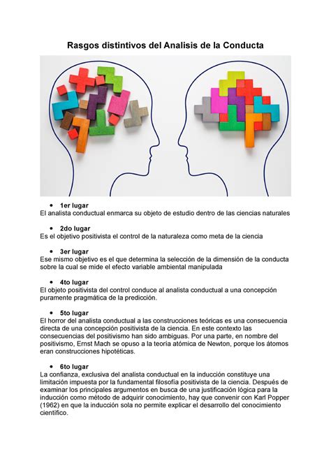 Rasgos Distintivos Del Analisis De La Conducta 5to Lugar El Horror