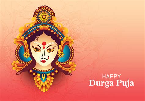 Beautiful Decorative Happy Durga Puja Indian Festival Card Background