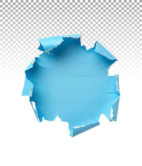 clear background blue paper hole extraction premium ai generated psd