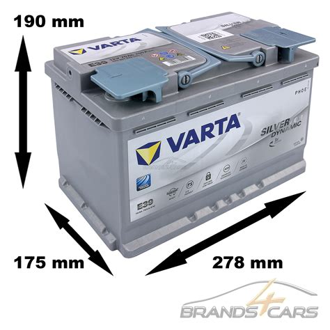 Varta Silver Dynamic V Ah A Agm Start Stop Auto Batterie