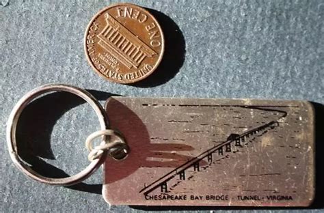 1980S ERA VIRGINIA Chesapeake Bay Bridge Tunnel Aluminum Metal Keychain