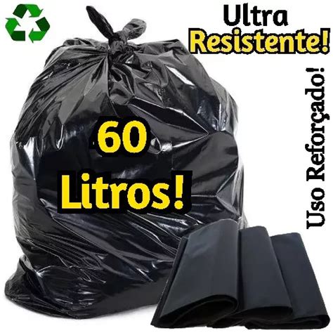 Saco De Lixo 60 Litros Uso Pesado Forte 50 Unidades Parcelamento Sem