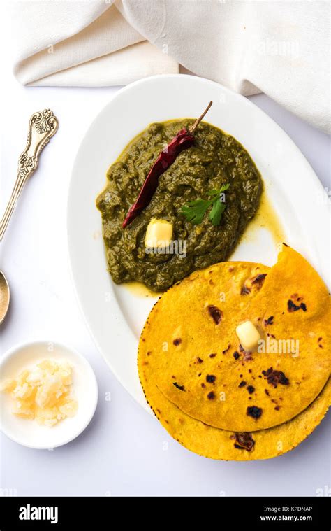 Sarson Ka Saag With Makki Ki Roti Hi Res Stock Photography And Images