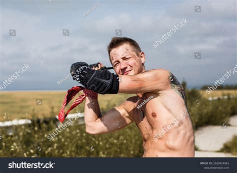 Male Vandal Dirty Naked Torso Mace Stock Photo 2162814961 Shutterstock