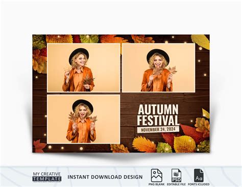 Template Photo Booth, Fall Photo Booth Template, Autumn Photobooth ...