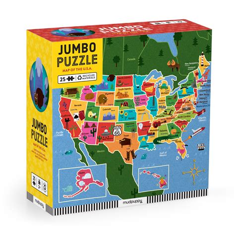 Map of the U.S.A. Jumbo Puzzle - Mudpuppy