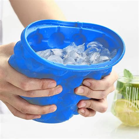 1pc Silicone Ice Cube Maker Portable Bucket Wine Ice Cooler Beer