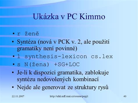 Morfologick Anal Za Unifika N Gramatiky Daniel Zeman Po Ta Ov