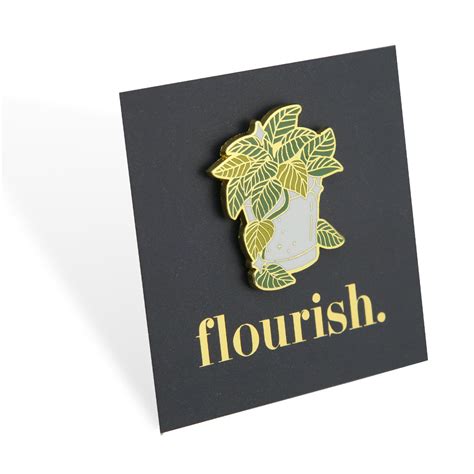 Lovely Pins Flourish Plant Pot Enamel Badge Pin 10251 Sister