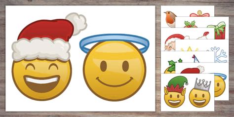 Christmas Emoji Photo Booth Props Cut Outs Twinkl Party