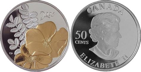 Kanada Canada Cents Blumen In Kanada Heckenrose Proof Im