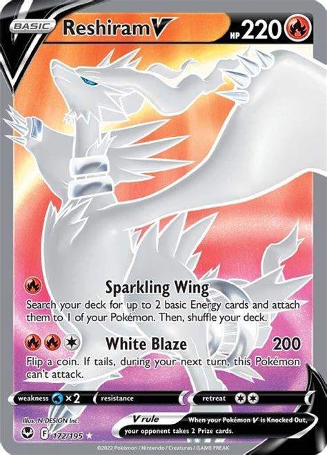 Reshiram V Full Art 172 195 Wert Bild Künstler Seltenheit