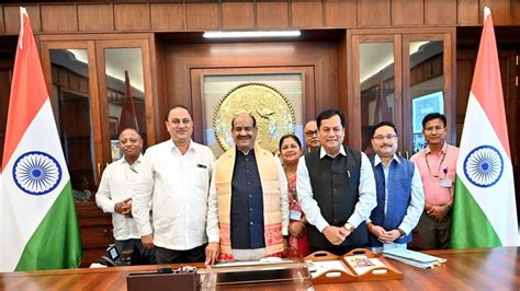 Assams Nda Mps Led By Sarbananda Sonowal Meet Lok Sabha Speaker Om