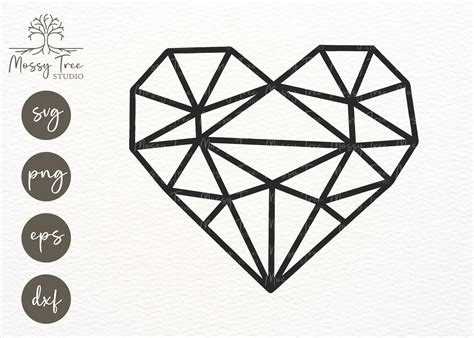 Geometric Heart Graphic by mossytreestudio · Creative Fabrica