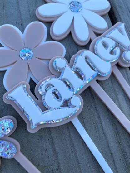 Triple Layer Acrylic Name Cake Topper Ember Bloom Designs