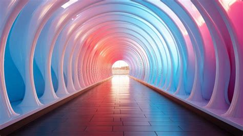 Colorful Tunnel With White Light Generative Ai Stock Illustration Illustration Of Travel