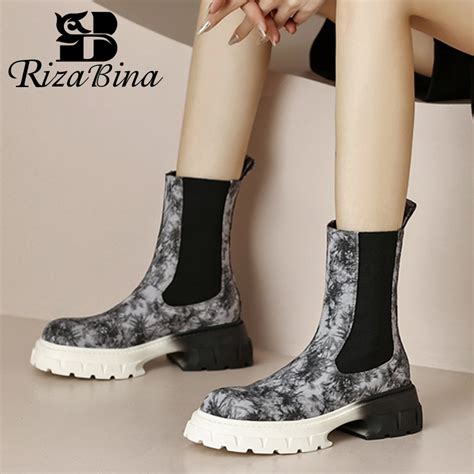 Rizabina Novas Chegadas Botas De Tornozelo Feminino Mix Color Moda