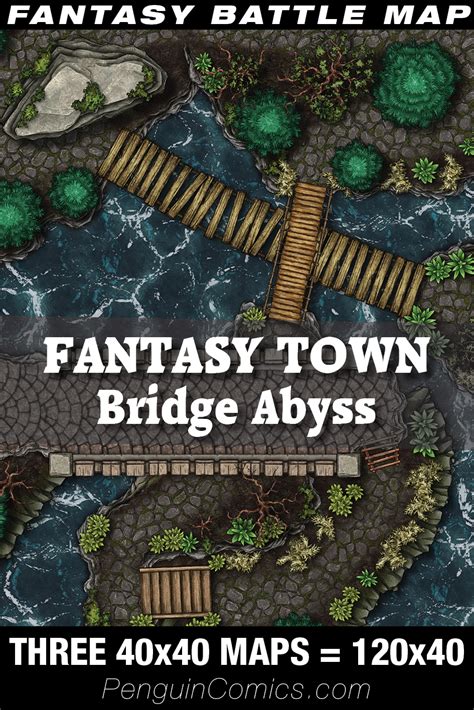 Vtt Battle Maps Fantasy Town Bridge Abyss Vtt Battlemaps Ttrpg