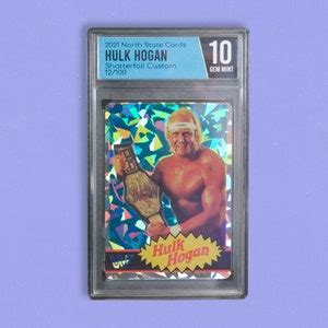 Hulk Hogan Topps Rookie Card Cracked Ice Foil Custom Card Slabbed