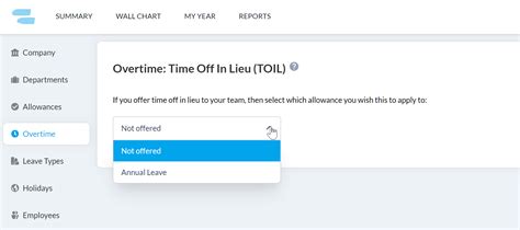 Setting Up Overtime Time Off In Lieu Toil Knowledge Base