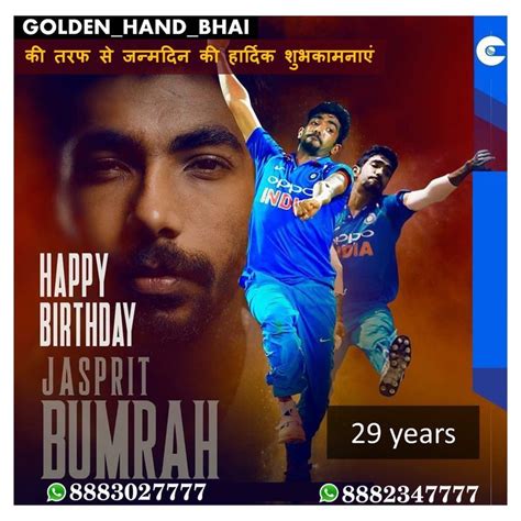 Happy Birthday Jasprit Bumrah Happy Birthday Birthday Happy