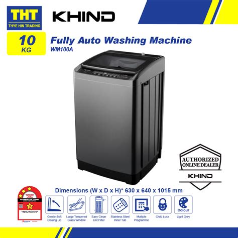 KHIND 10KG FULLY AUTO WASHING MACHINE WM100A