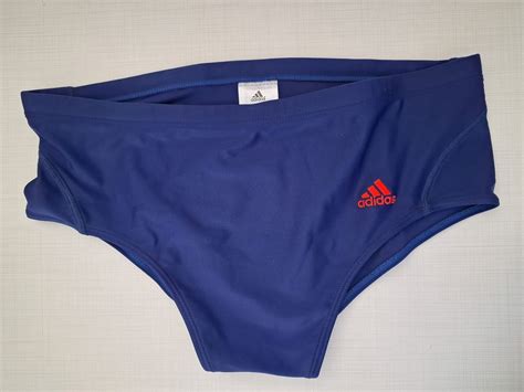 Sunga Adidas Azul Original Logo Marca Na Frente Laranja Praia Piscina