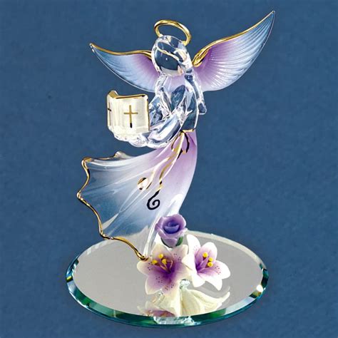 Glass Baron Angel With Bible Figurine Home And Kitchen