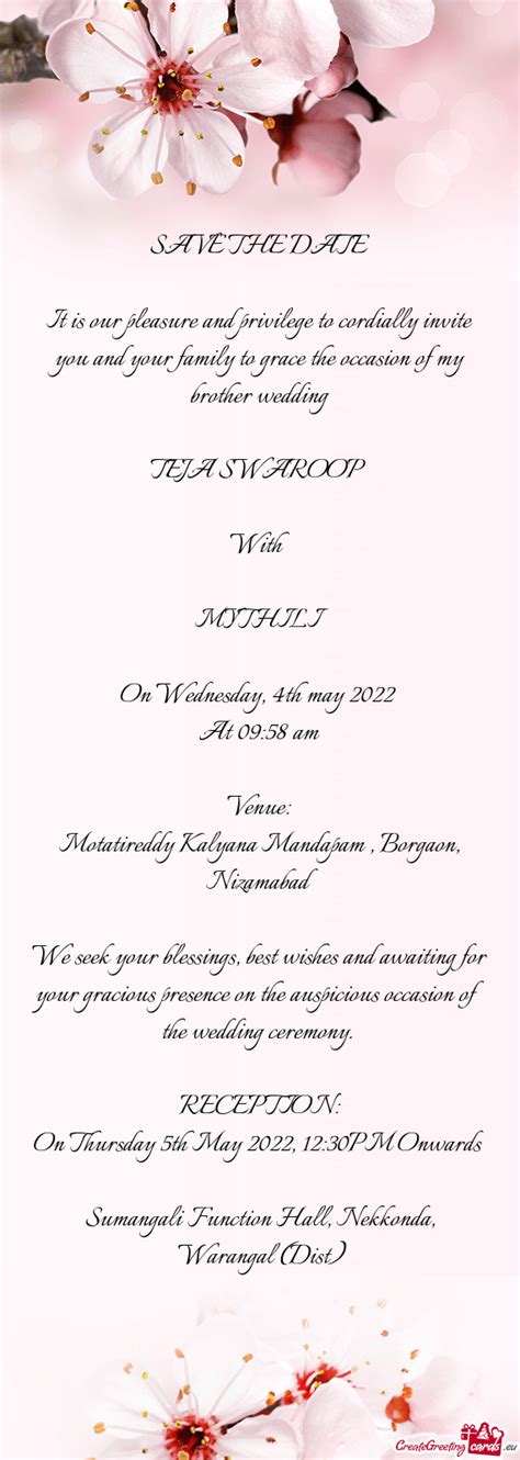 Brother Wedding Free Cards