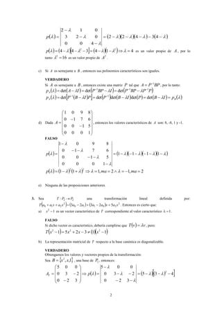 Ejercicios Resueltos Valores Y Vectores Propios Diagonaliz PDF