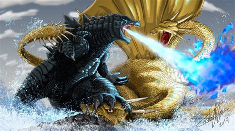 Godzilla Vs Ghidorah Fan Art