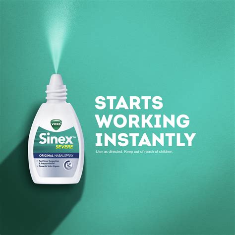 Vicks Sinex Severe Nasal Spray Original Sinus Decongestant For Fast