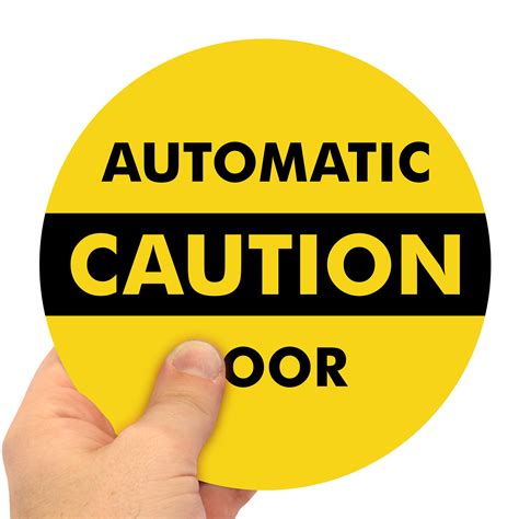 2 Sided Caution Automatic Door Decal Signs Sku L 245