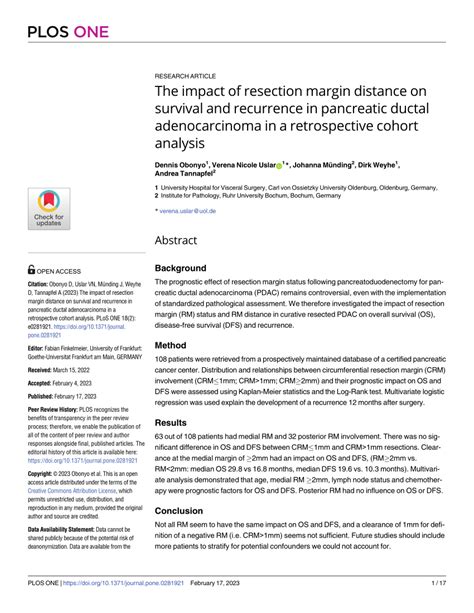 PDF The Impact Of Resection Margin Distance On Survival And