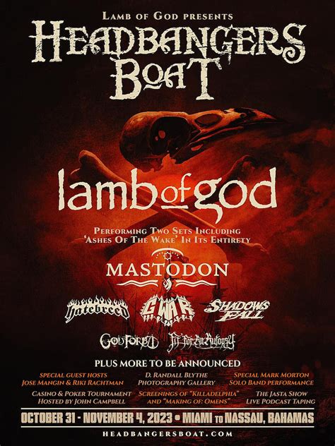 Lamb Of God Announce Headbangers Boat Cruise With Mastodon Hatebreed