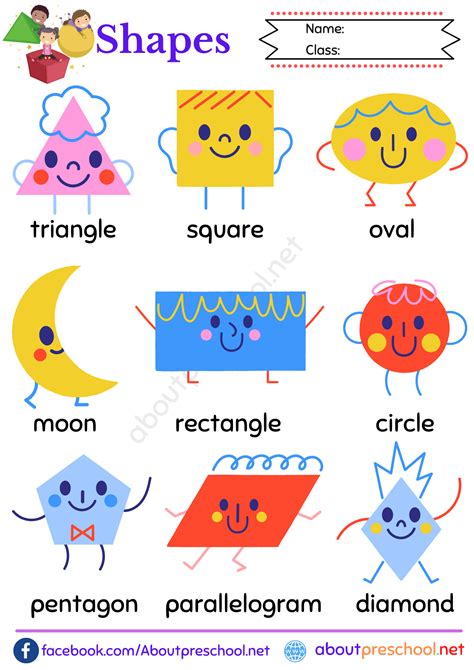 English Geometric Shapes Names About Preschool