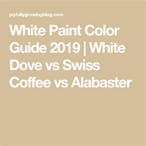 White Paint Color Guide 2021 White Dove Vs Swiss Coffee Vs Alabaster