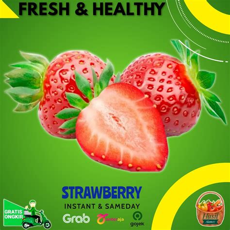 Jual Buah Stoberi Strawberry Stroberi Kemasan Segar Fresh Fruits