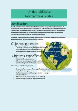 Unidad Organizaci N Y Ecosistemas Pdf