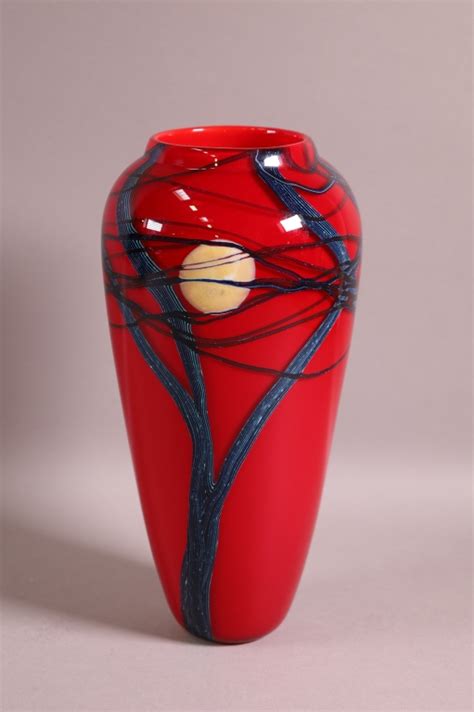 Richard Satava Art Glass Vase Redlands Antique Auction