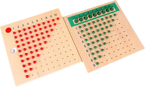 Guner 2 Pcs Montessori Multiplikationsbrett Mathe Echtholz Material