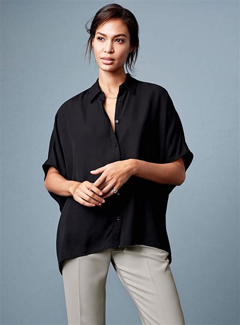 Loose Fluid Crepe Blouse Contemporaine Shop Women S Work Shirts